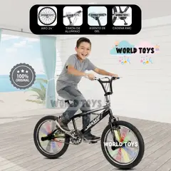 VELOX - Bicicleta Acrobática Aro 20 «FREESTYLE» BMX Black & White
