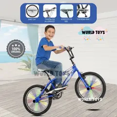 VELOX - Bicicleta Acrobática Aro 20 «FREESTYLE» BMX Blue & White