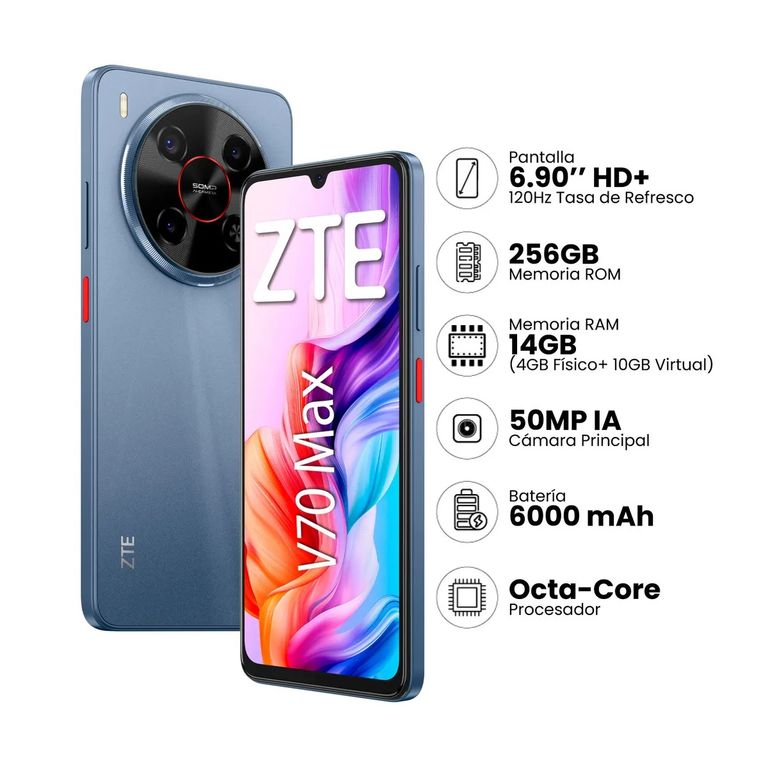 Celular Blade V70 Max 4GB 256GB Gris