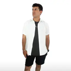 DM DEXMEN - Camisa Dexmen Casual Lino Blanco