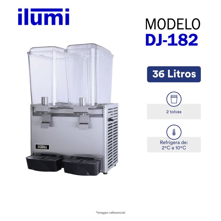Dispensador de jugos de 36 litros con 2 tolvas - DJ-182