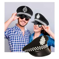GENERICO - Kit Disfraz Policía Gorra + Lentes Oscuros
