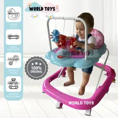 Baby - Andador con Tablero Musical «UGLY DUCKY» Pink & Sky Blue