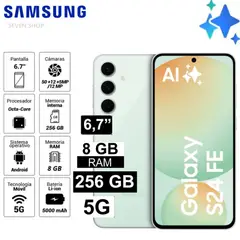 SAMSUNG - Celular Galaxy S24 FE 256GB 8GB - verde