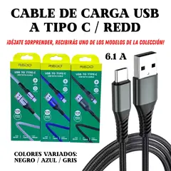 GENERICO - CABLE DE CARGA TIPO USB A C REDD 61A COLOR SORPRESA RD-33T