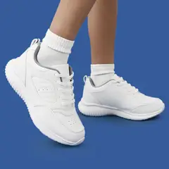 IMPULS - Zapatilla Escolar Cuero Unisex Blanco Delta07