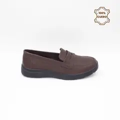 FAR WEST - Zapatos Escolares - Colegio Mocasín Niña Abril Cuero Marrón