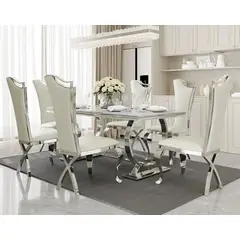 GENERICO - Juego de Comedor Luzern Brise - Vidrio Incoloro y Acero