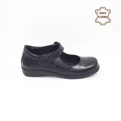 FAR WEST - Zapatos Escolares - Colegio Niña Charlotte Cuero Negro