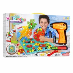 GENERICO - Set Didáctico de Mosaicos con Taladro Infantil 262 Piezas