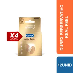 DUREX - Preservativos Real Feel Pack de 12 Condones