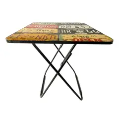 GENERICO - MESA PLEGABLE VINTAGE CUADRADA 70 X 60 X 60 cm