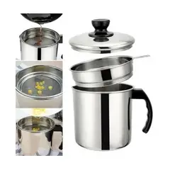 GENERICO - Recipiente Colador De Aceite de cocina 1.3 con tapa
