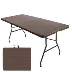 GENERICO - MESA PLEGABLE RECTANGULAR COLOR MARRÓN