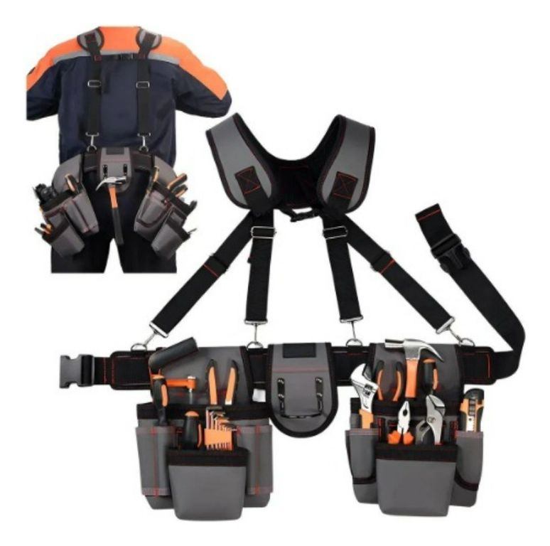 Cinturón De Herramientas Con Tirante Y Bolsa Portaherramieta