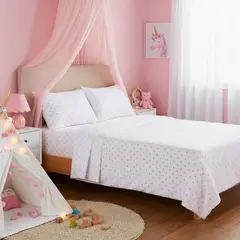 GENERICO - JUEGO DE SÁBANAS ALGODÓN PERU PIMA WHITE STAR COLOR PLUS SIZE