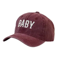 GENERICO - Gorra Vintage Casual Unisex para niños Color Vino con Bordado Ecológico BABY