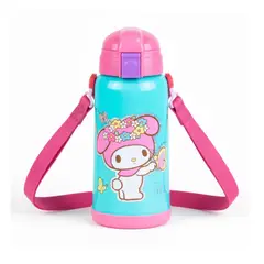 GENERICO - Botella Toma Todo para Niños Diseño Personajes Animados de 300 ml con Pico Caña y Sujetador