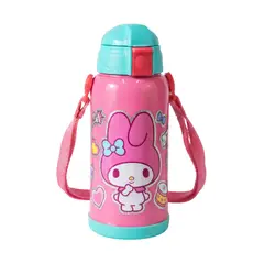 GENERICO - Botella Toma Todo para Niños Diseño Personajes Animados de 300 ml con Pico Caña y Sujetador