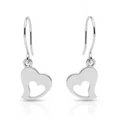 VANDRALA - ARETE DE PLATA COLGANTE CORAZON PLANO PULIDO