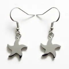 VANDRALA - ARETE DE PLATA COLGANTE ESTRELLA PLANA PULIDA 2