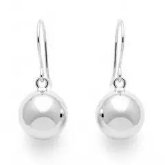 VANDRALA - ARETE DE PLATA COLGANTE BOLITA REDONDA PULIDA