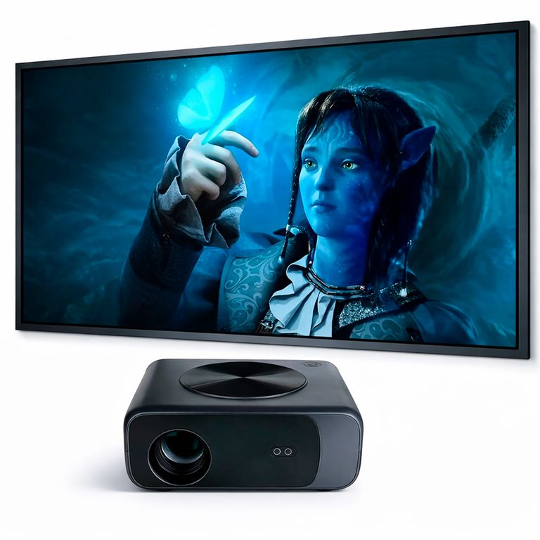 Proyector Smart Full HD SD550 Enfoque Automático + Ecran120 Pulgadas Plomo