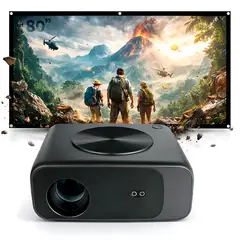 OWLENZ - Proyector Smart SD550 Enfoque Automático + Ecran Reflectiva 80 Pulgadas Blanco