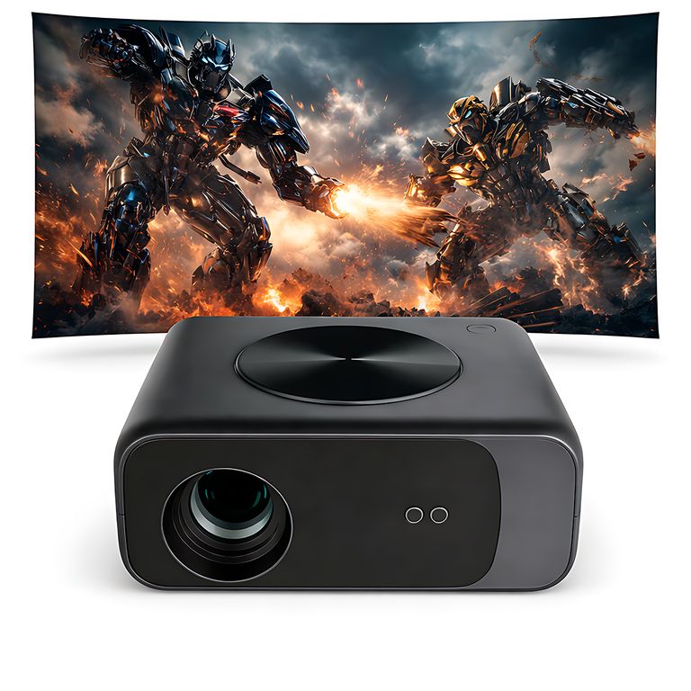 Proyector Smart SD550 Enfoque Automático + Ecran Reflectiva 100 Pulgadas Gris