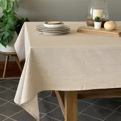 CLAUDIA RIVA HOME - Mantel rayas Beige 160x280 cms