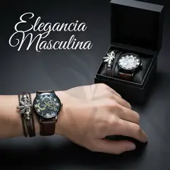 GENERICO - Set de Reloj y Pulsera para Hombre