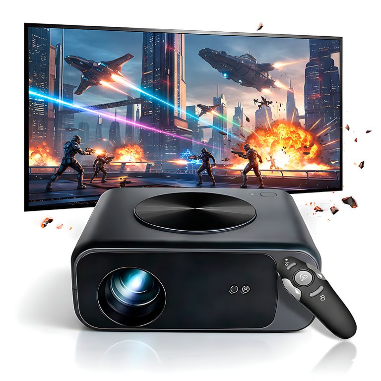 Proyector Smart SD550 Enfoque Automático + Ecran 120 Pulgadas Blanco + Puntero Láser