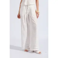 LUVARO - Pantalón Pliegues Broderie