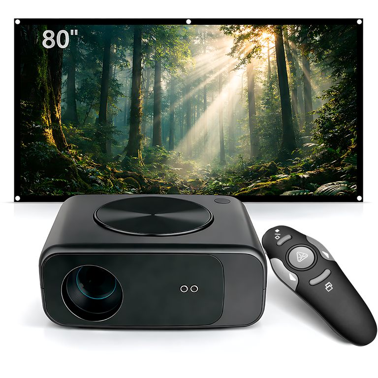 Proyector Smart SD550 Enfoque Automático + Ecran Reflectiva 80 Pulgadas Blanco + Puntero Láser