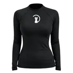 AQUA&MODA - LICRA CON PROTECCION UV AQUAMODA LAMLGATBR NEGRO LOGO GATO BLANCO REFLECTIVO