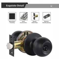 GENERICO - Cerradura de Pomo Principal Negro de bronce macizo