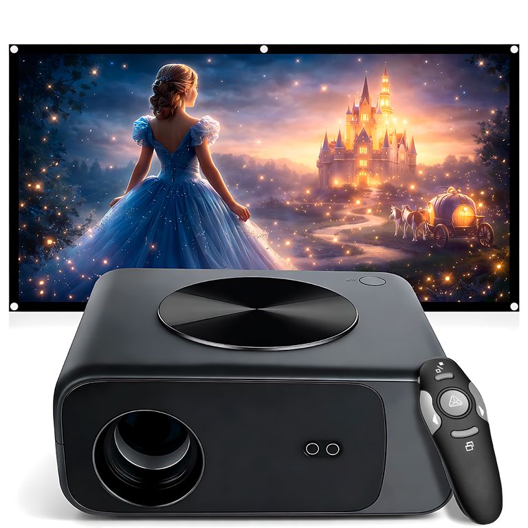 Proyector Smart SD550 Enfoque Automático + Ecran Reflectiva 100 Pulgadas + Puntero Láser