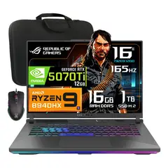 ASUS - Laptop gamer Rog Strix G16 Ryzen 9 SSD 1TB 16GB RAM Nvidia RTX5070ti 16" IPS 165Hz