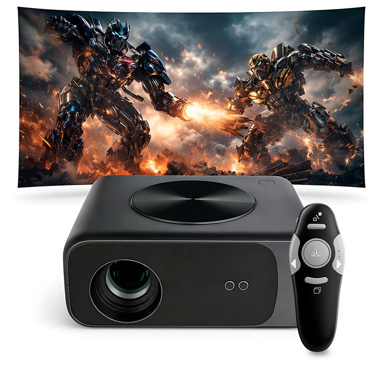 Proyector Smart SD550 Enfoque Automático + Ecran Reflectiva 100 Pulgadas Gris + Puntero Láser