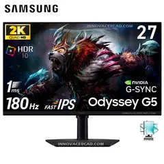 SAMSUNG - Monitor Odyssey G5 S27FG500EL 27 Fast IPS 2K QHD 180HZ 1MS G-Sync