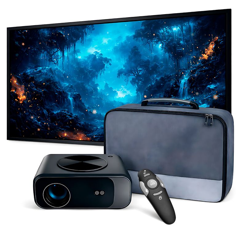 Proyector Smart SD550 Enfoque Automático + Ecran 120 Pulgadas + Puntero Láser + Bolso de Transporte