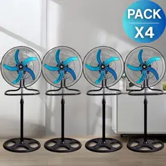 PREMIUM - Pack x 4 Ventilador De Pie, Pared y Piso Con 5 Aspas de Aluminio 65W