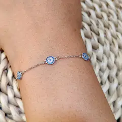 GENERICO - Pulsera para Mujer Nazar de Plata