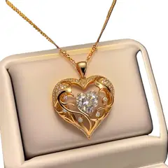 GENERICO - Collar Cristal Corazón Diseño Elegante y Atemporal