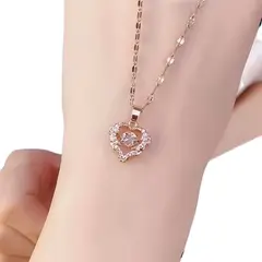 GENERICO - Collar Doble Corazón con Zirconias