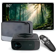 OWLENZ - Proyector Smart SD550 Enfoque Automático + Ecran 80 Pulgadas + Puntero + Bolso de Transporte