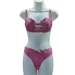 GENERICO - Conjunto de encaje Mujer Set de 2 Pz Palo de Rosa Bra 34b calzón M DEALCOBA