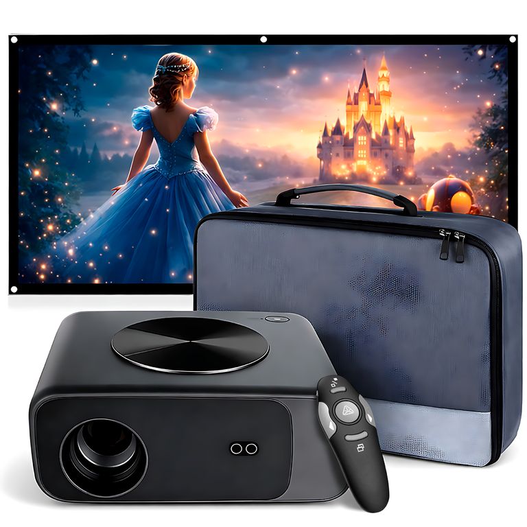 Proyector Smart SD550 Enfoque Automático + Ecran 100 Pulgadas + Puntero + Bolso de Transporte