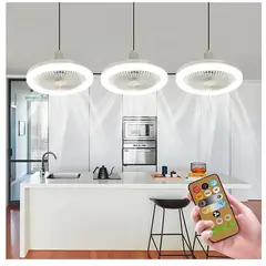 GENERICO - Lámpara Ventilador de Techo Moderna de 30W 360 ° Giratorio con Control Remoto