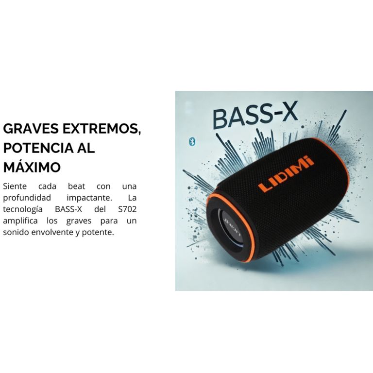 Parlante Portátil Bluetooth LD-S702 Mini 20W con Iluminación RGB y Extra Bass